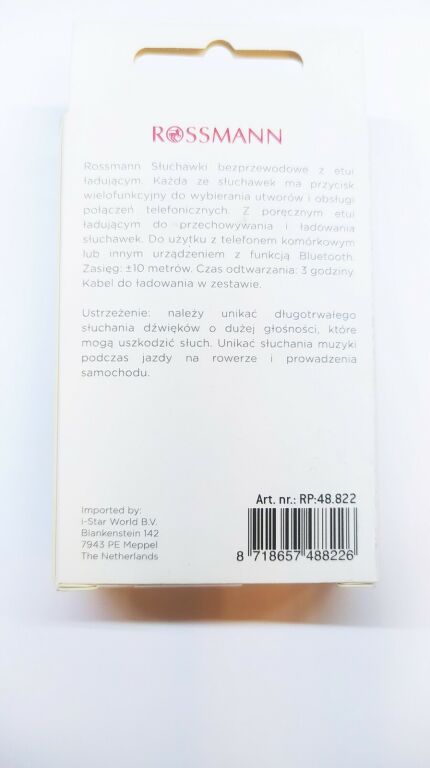 SŁUCHAWKI ROSSMANN BEZPRZEWODOWE