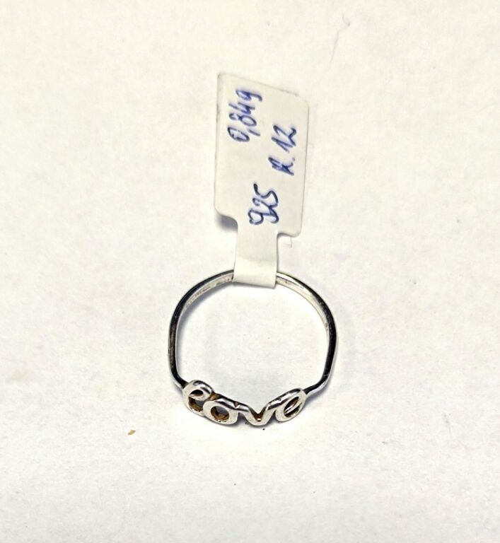 SREBRNY PIERŚCIONEK LOVE 0,84G 925 R.12