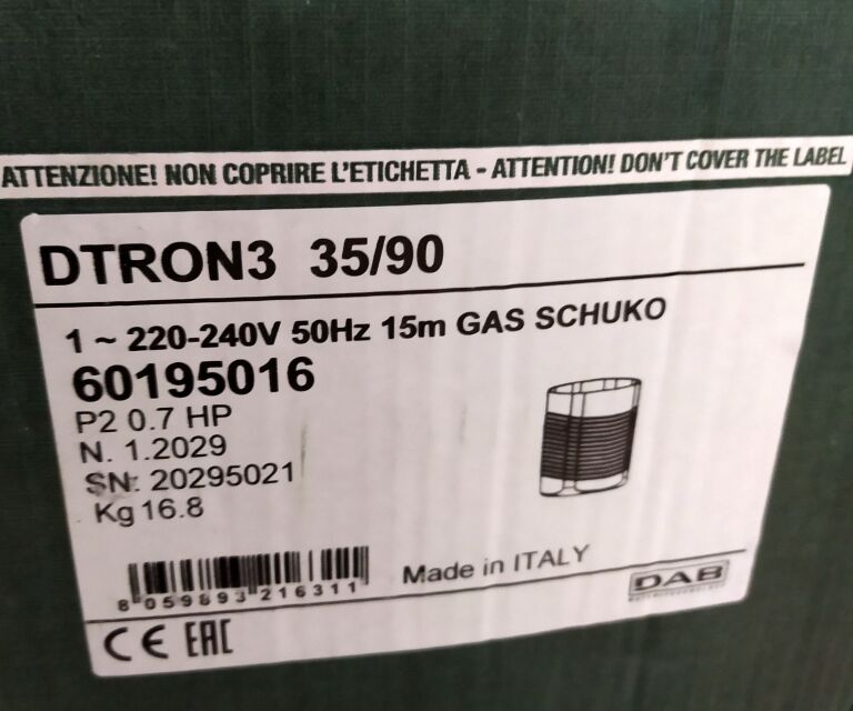 POMPA ZATAPIALNA DAB DTRON 3 35/90  (60195016)