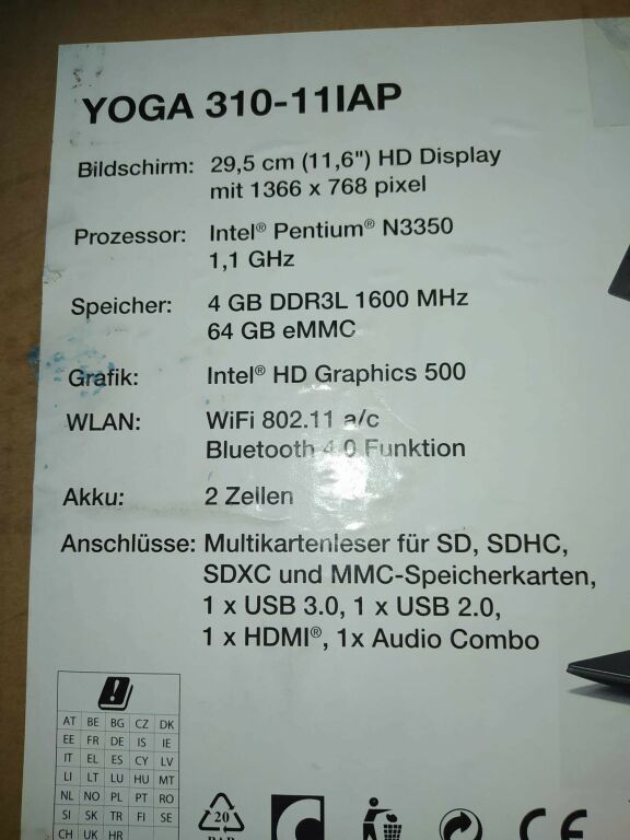 LAPTOP LENOVO YOGA 310 KPL