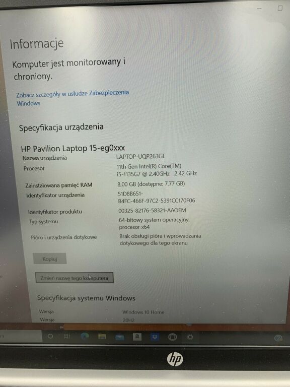 LAPTOP HP PAVILION 15-EG0052NW, I5, 8 RAM !