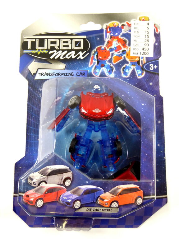 ZABAWKA AUTO TURBO MAX TRANSFORMING CAR CZERWONY