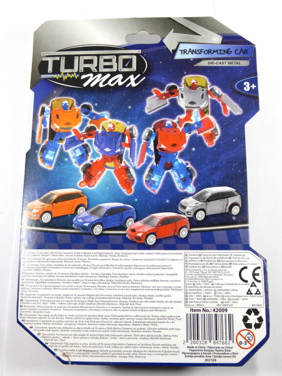 ZABAWKA AUTO TURBO MAX TRANSFORMING CAR CZERWONY