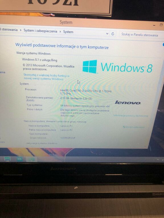 LENOVO G50 500GB/4GB I3 - 4005U 1,70GHZ X 4, W8,1