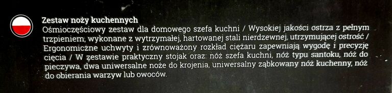VINTAGE CUISINE ZESTAW 7 NOŻY KUCHENNYCH CZARNY