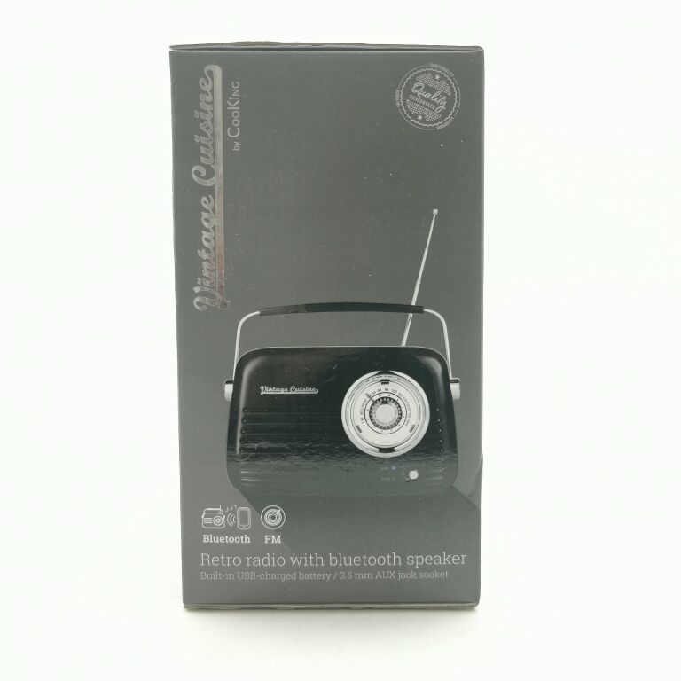 RADIO GŁOŚNIK BLUETOOTH VINTAGE CUISINE USB CZARN