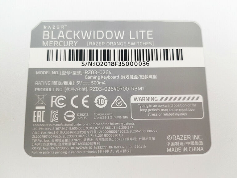 KLAWIATURA RAZER BLACKWIDOW LITE MERCURY