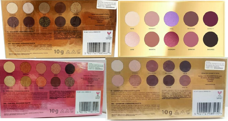 ZESTAW 4 PALET CIENI DO POWIEK EVELINE COSMETICS