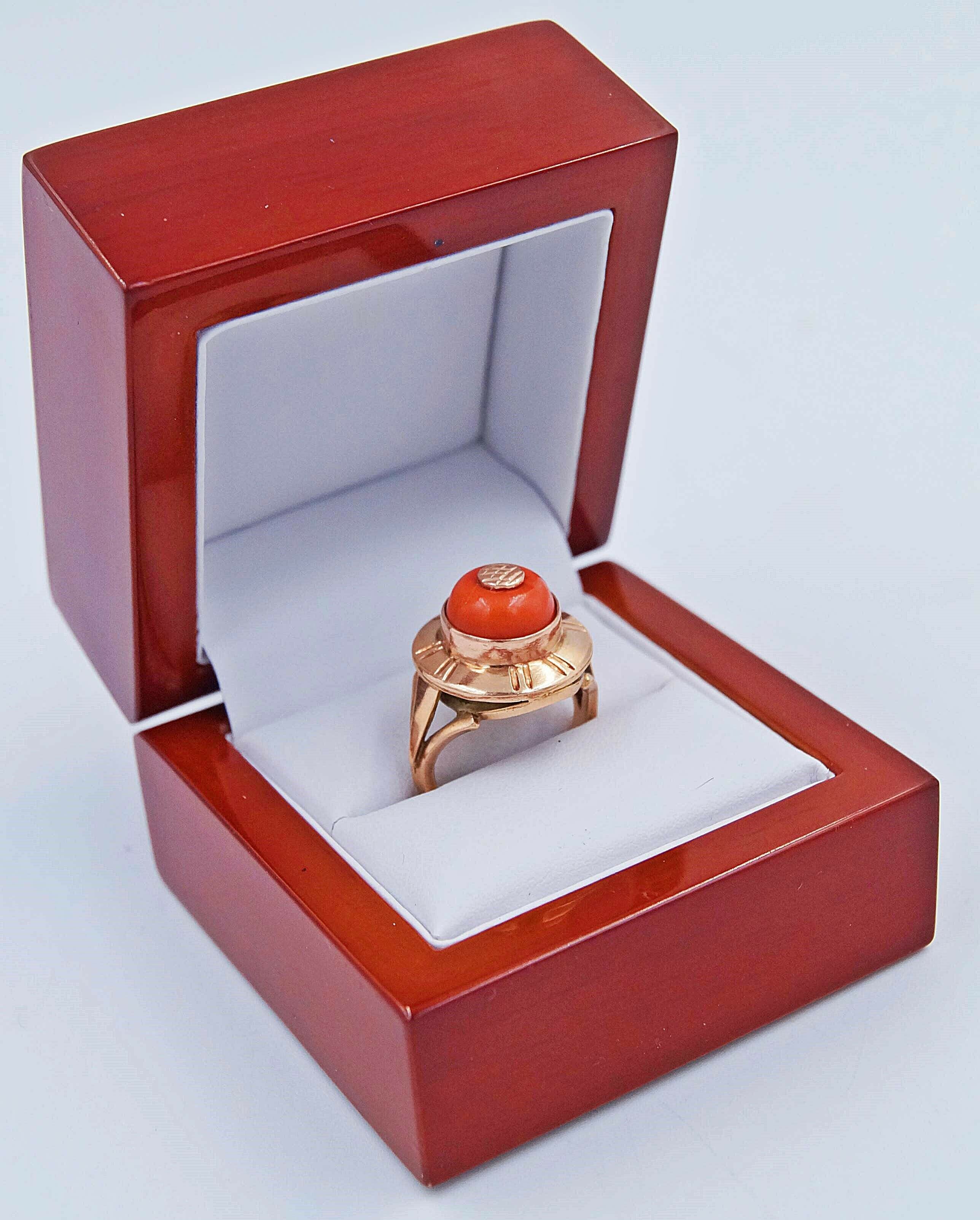 piekny-zloty-pierscionek-z-koralem585r14-chelmska-50-warszawa