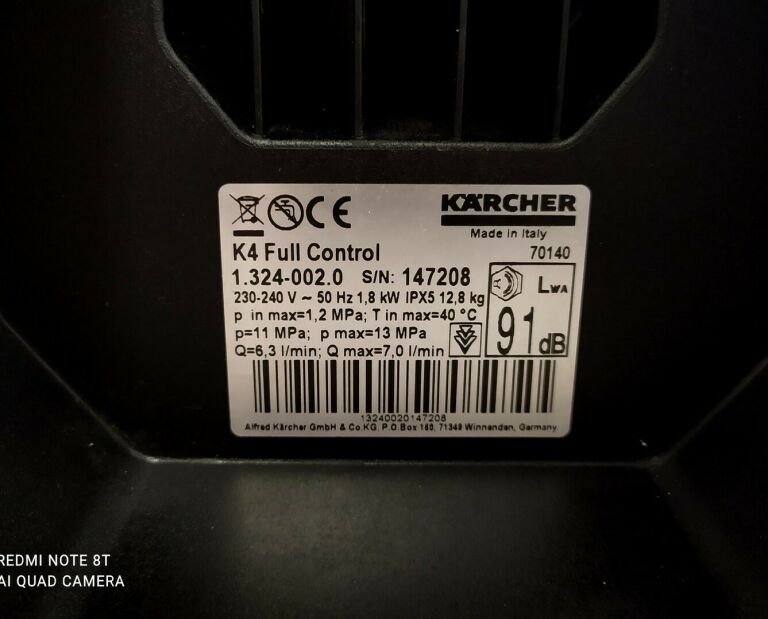 myjka-cisnieniowa-karcher-k4-full-control-napiecie-zasilania-230