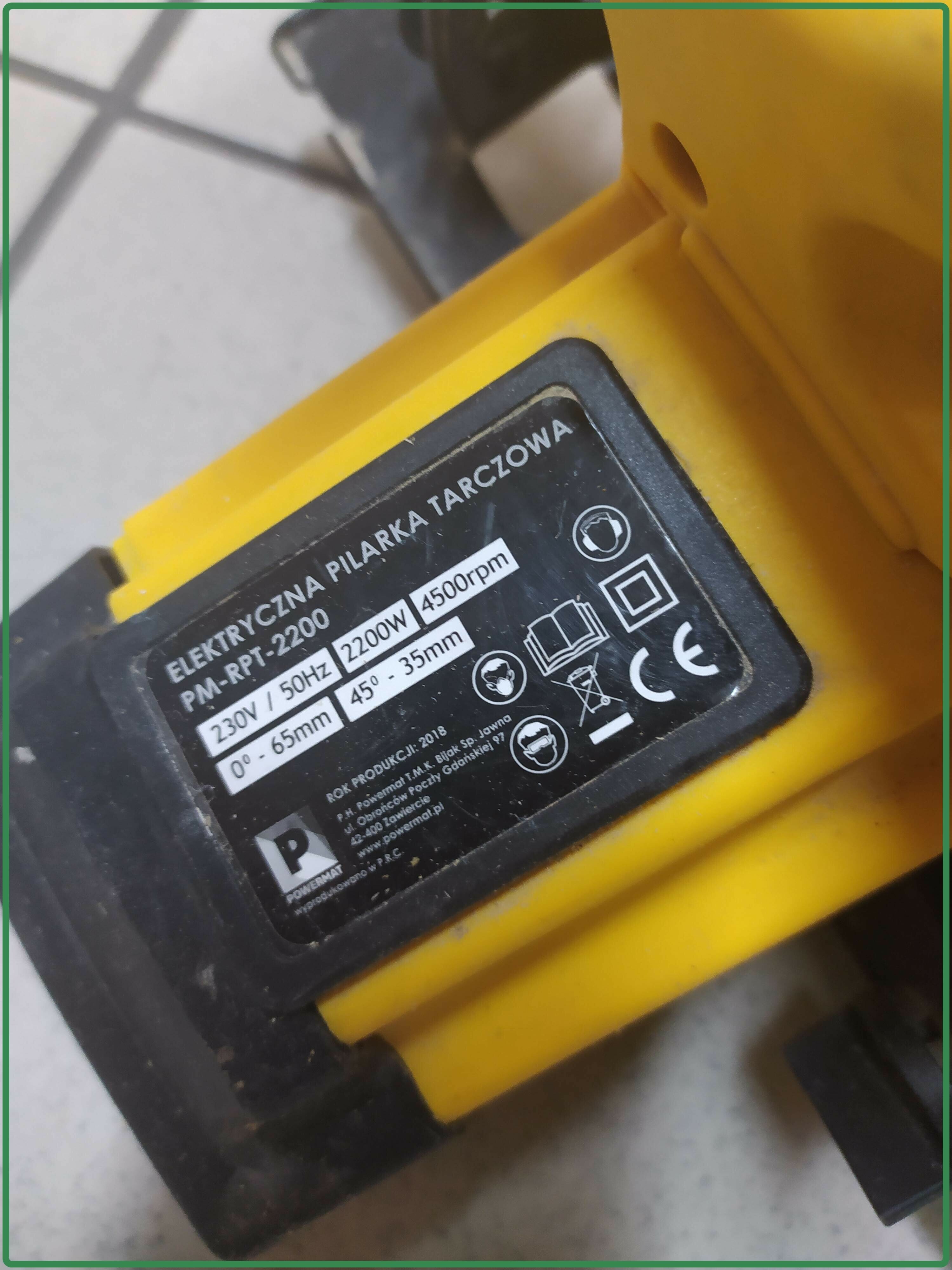PIŁA TARCZOWA POWERMAT PM-RPT-2200 - USZKODZONA | Piły tarczowe ...