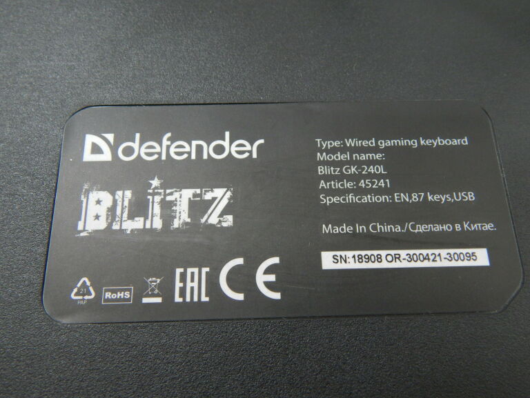 KLAWIATURA MECHANICZNA DEFENDER BLITZ GK-240L