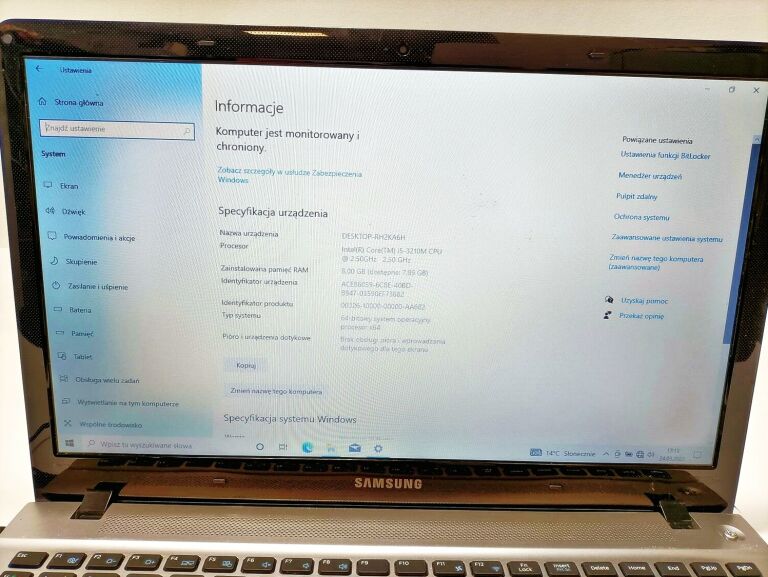 LAPTOP SAMSUNG NP370R5E 120GB/8GB WINDOWS 10HOME