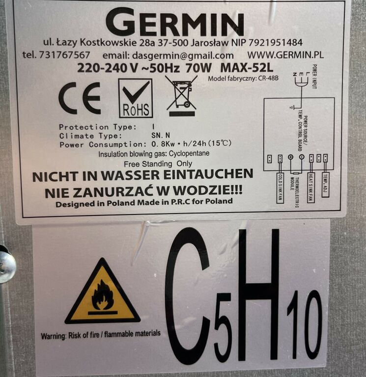 LODÓWKA 52L GERMIN MAX-52L