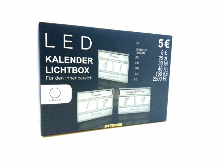 LIGHTBOX KALENDARZ LED