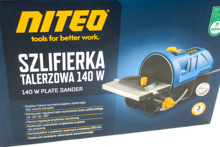 SZLIFIERKA NITEO TOOLS TALERZOWA STOŁOWA 140W