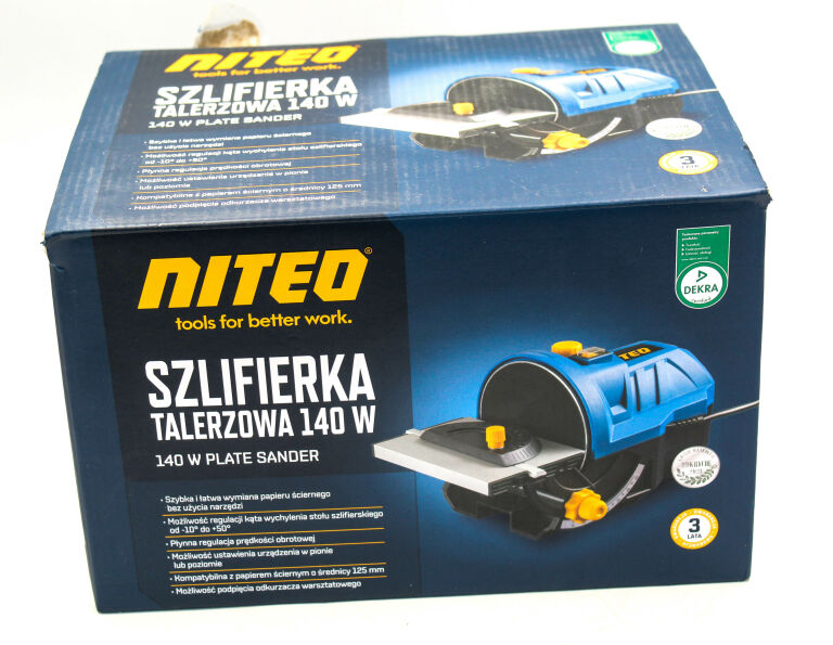 SZLIFIERKA NITEO TOOLS TALERZOWA STOŁOWA 140W