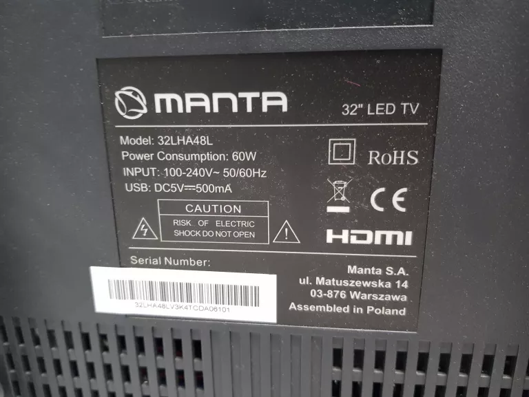 TV MANTA 32 CALE 32LHA48L