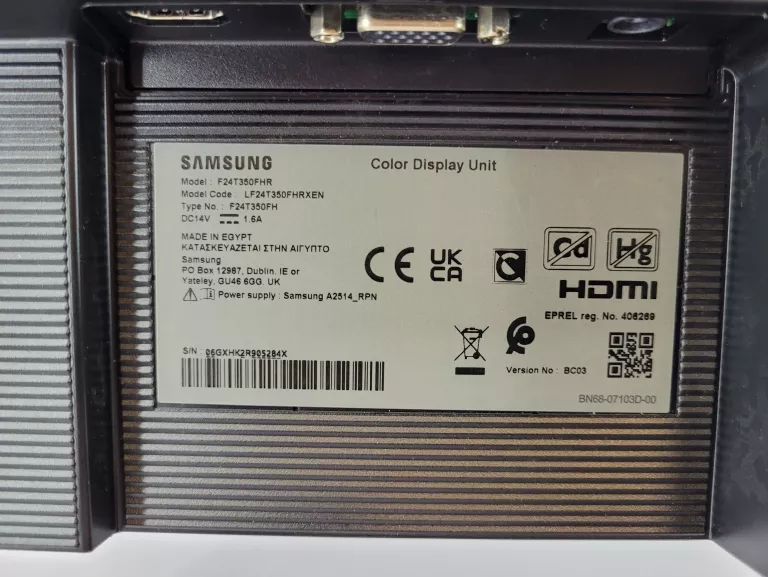 MONITOR LED SAMSUNG 24 F24T350FHR