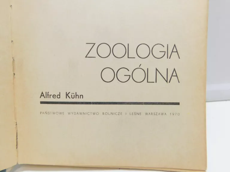KSIĄŻKA ZOOLOGIA OGÓLNA A.KUHN