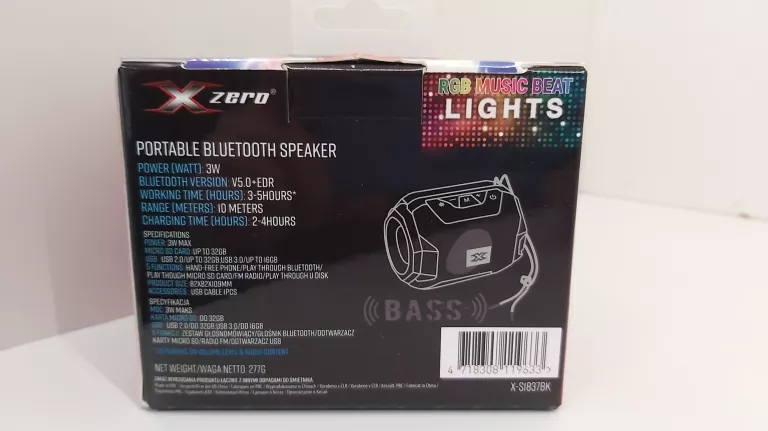 GŁOŚNIK BLUETOOTH X-ZERO X-S1837BK