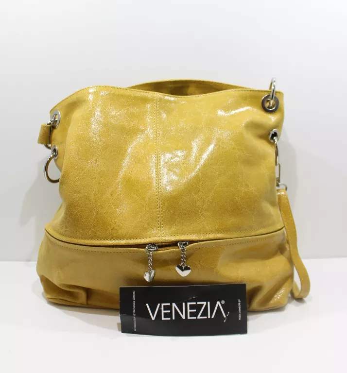 MUSZTARDOWA SKÓRZANA TORBA VENEZIA 3-3240 FV