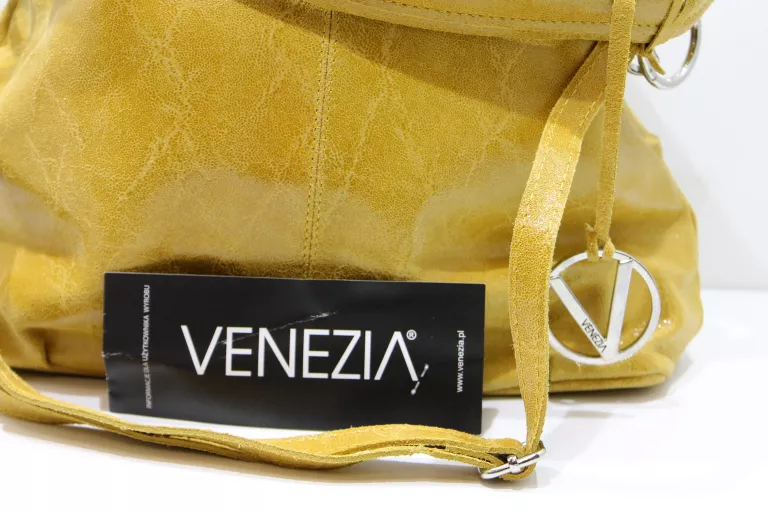 MUSZTARDOWA SKÓRZANA TORBA VENEZIA 3-3240 FV