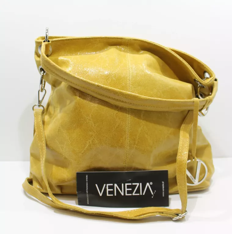 MUSZTARDOWA SKÓRZANA TORBA VENEZIA 3-3240 FV