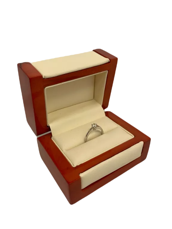 ZŁOTY PIERŚCIONEK 585 ZARĘCZYNOWY ROZMIAR 10 DIAMENT 0,27CT CERTYFIKAT
