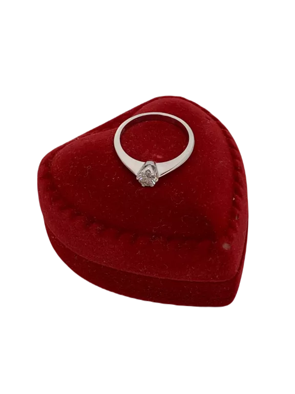 ZŁOTY PIERŚCIONEK 585 ZARĘCZYNOWY ROZMIAR 10 DIAMENT 0,27CT CERTYFIKAT