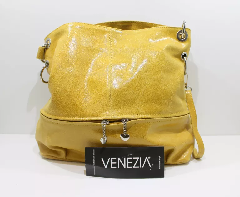 MUSZTARDOWA SKÓRZANA TORBA VENEZIA 3-3240 FV