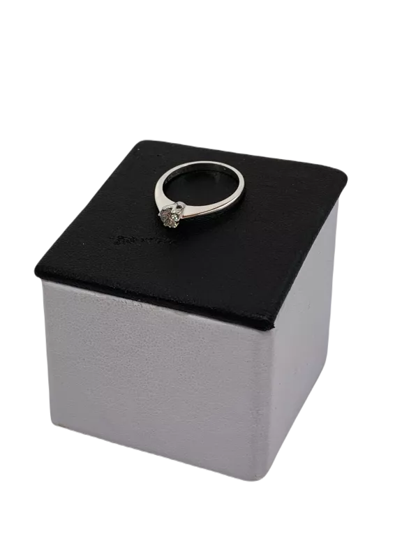 ZŁOTY PIERŚCIONEK 585 ZARĘCZYNOWY ROZMIAR 10 DIAMENT 0,27CT CERTYFIKAT