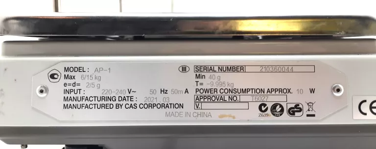 WAGA KALKULACYJNA CAS AP-1 15MX Z GW.16.08.2023!