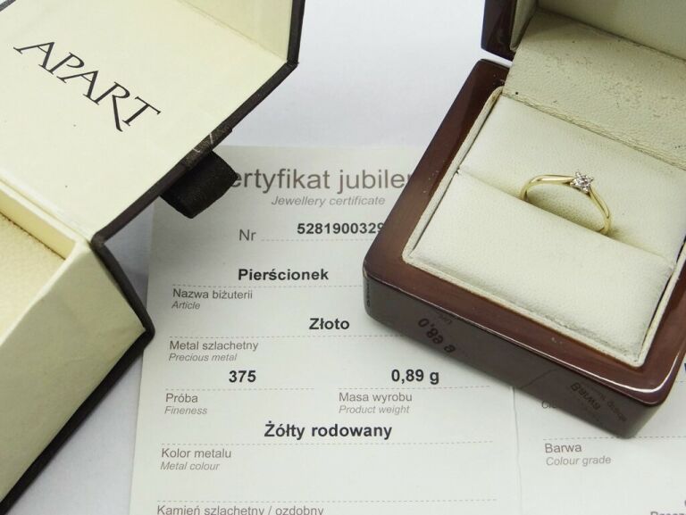 ZŁOTO 375 APART ZARĘCZYNY 110.261/10 DIAMENT