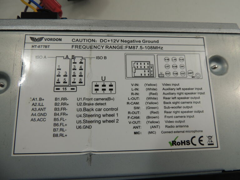 RADIO SAMOCHODOWE VORDON HT-877BT