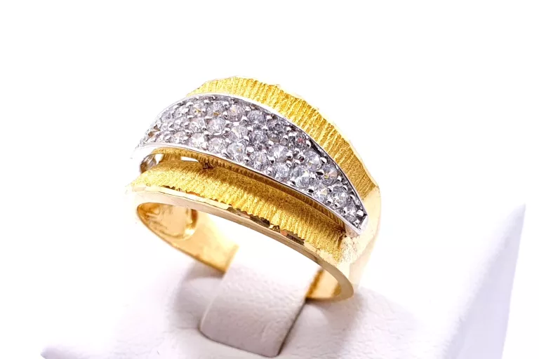 zloty-pierscionek-cyrkonie-wyrazisty-wzor-r18-14k-zelazna-67-warszawa