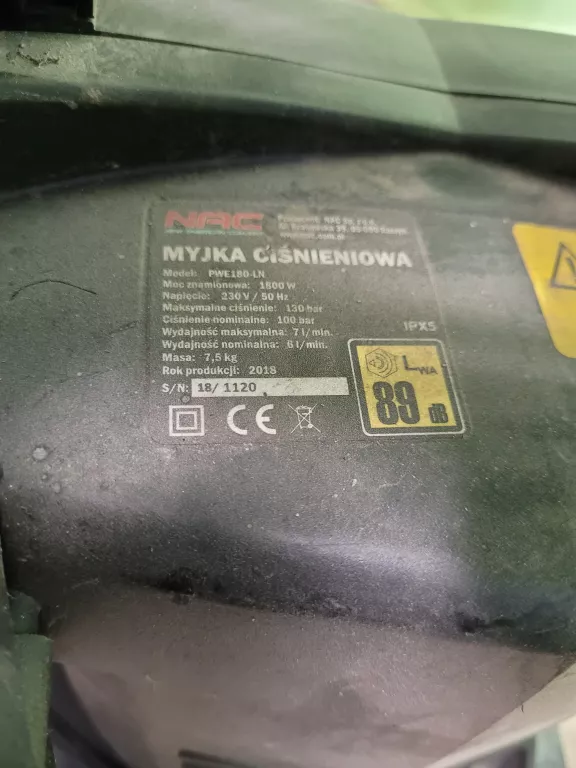 MYJKA CIŚNIENIOWA NAC PWE180-LN 1800W 130 BAR