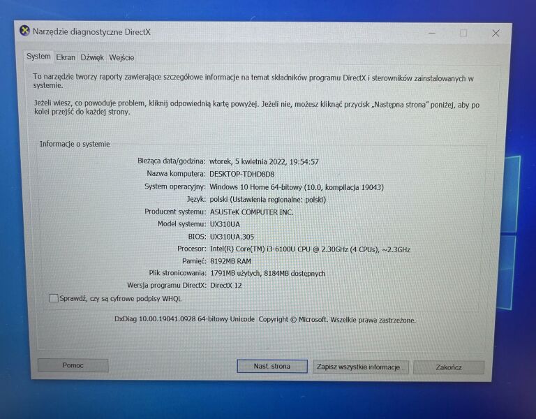 LAPTOP ASUS ZENBOOK UX310UA OPIS!!!