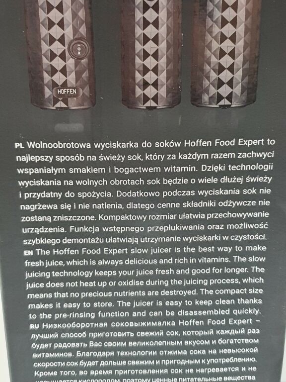 HOFFEN WOLNOOBROTOWA MINI WYCISKARKA DO SOKÓW