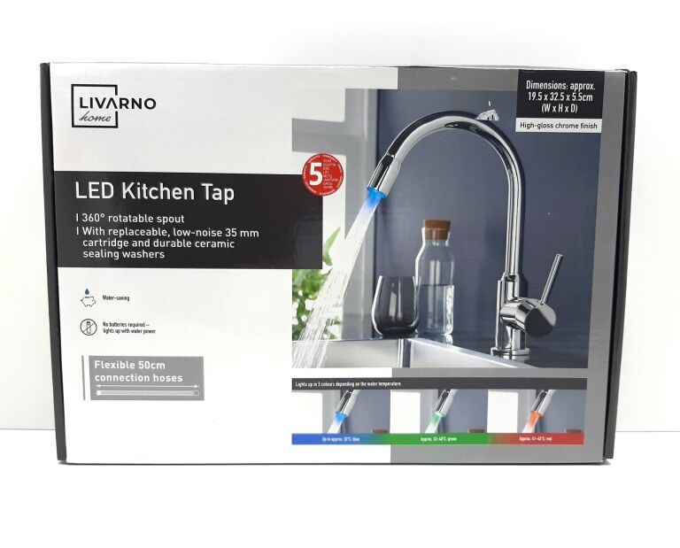 LIVARNO HOME BATERIA DO ZLEWU LED KITCHEN TAP