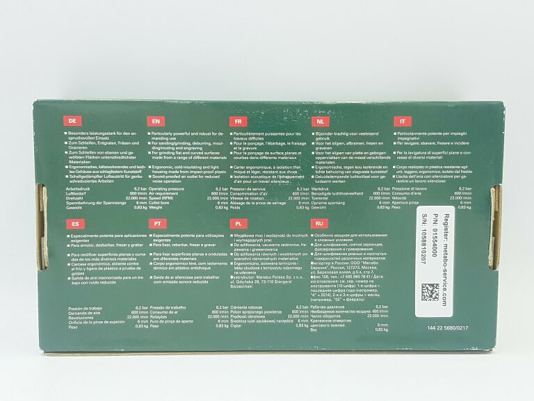 SZLIFIERKA PROSTA PNEUMATYCZNA DG 700 METABO