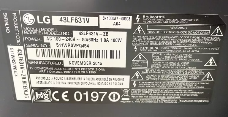 TELEWIZOR LG 43LF631V PROMOCJA