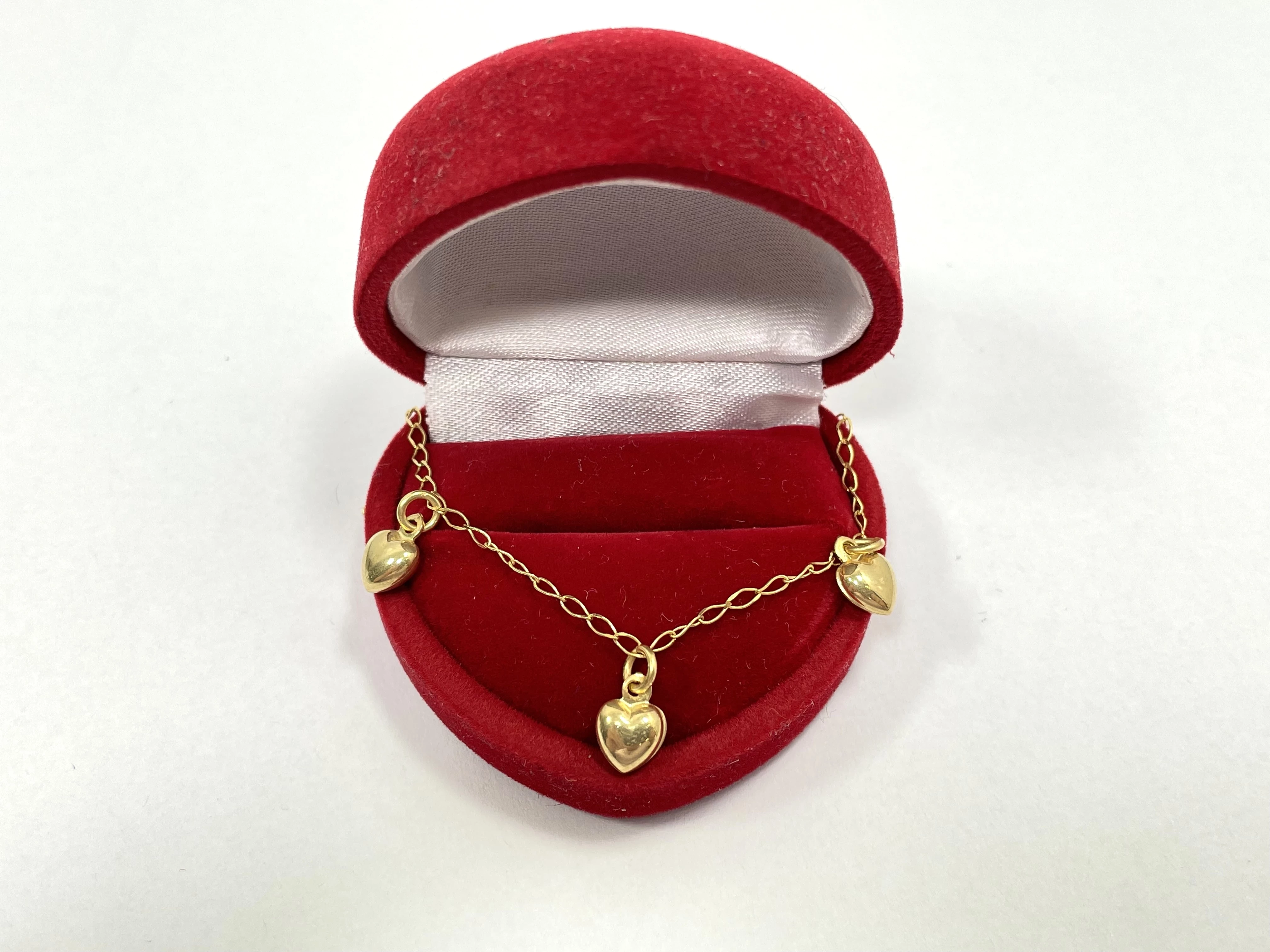 nowa-zlota-bransoletka-3-serduszka-585-147-17cm-stan-11323-2