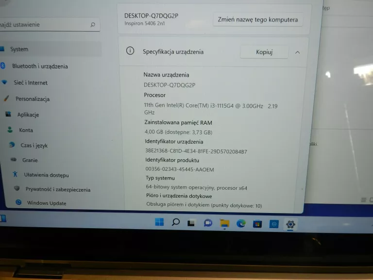 LAPTOP DELL INSPIRON 14" I3-1115 4GB/256 SSD