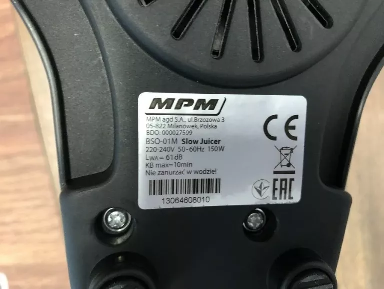 WYCISKARKA WOLNOOBROTOWA MPM BSO-01M / OKAZJA !!!
