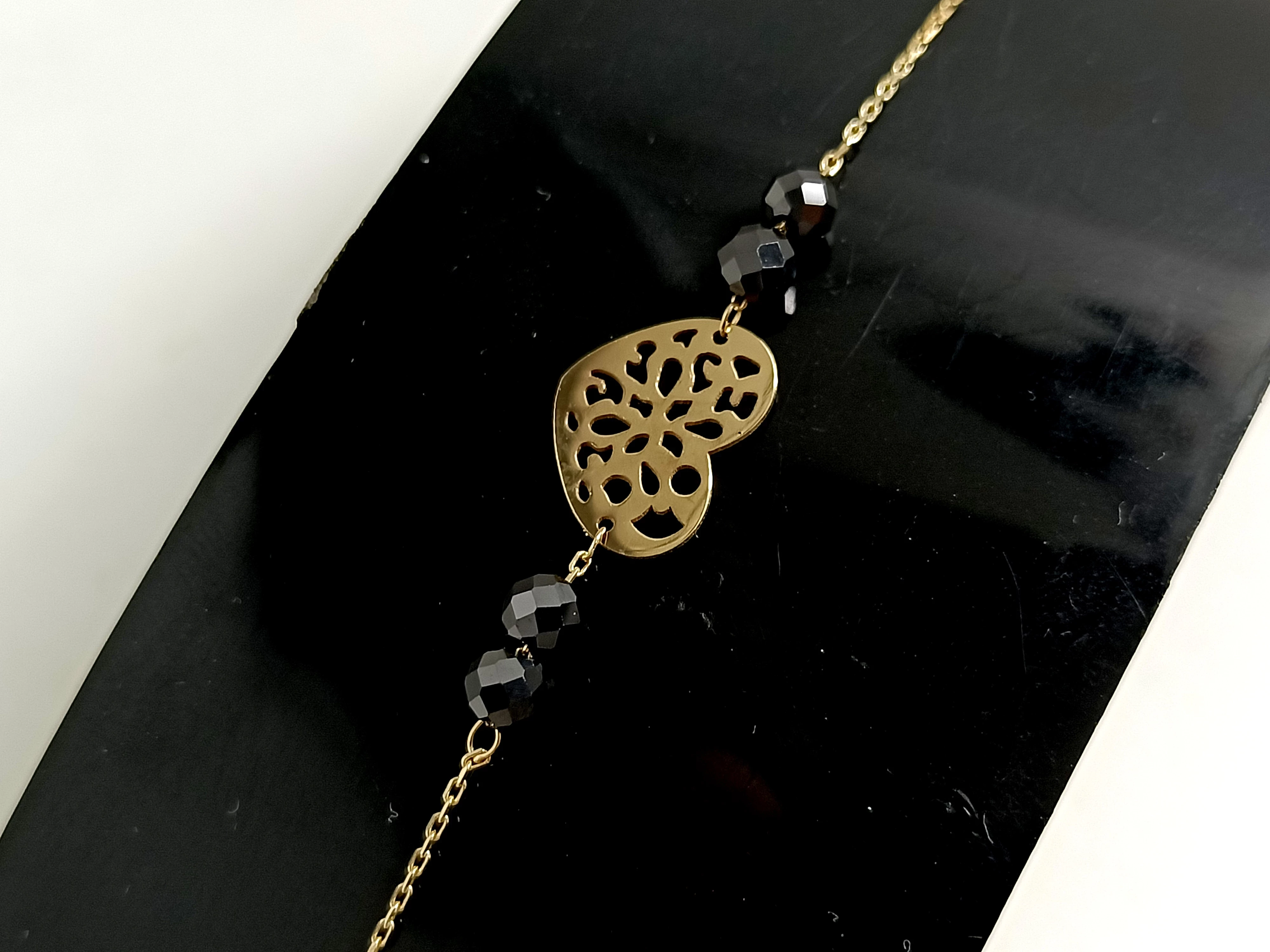 zlota-bransoletka-pr333-serceczarne-kulki-181g-marka-inna-marka