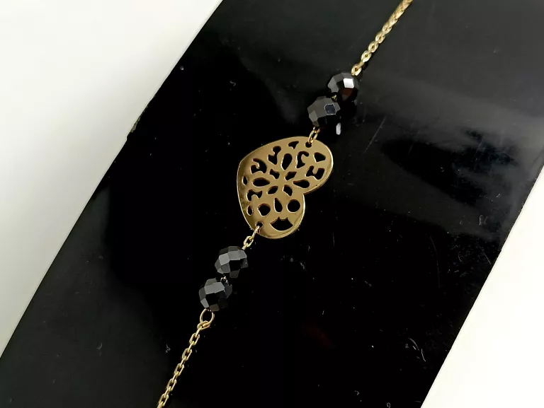 zlota-bransoletka-pr333-serceczarne-kulki-181g-marka-inna-marka