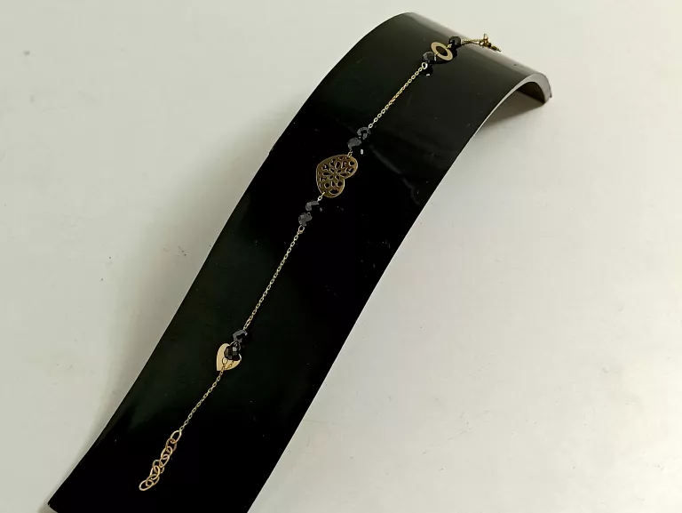 zlota-bransoletka-pr333-serceczarne-kulki-181g-marszalkowska-85-warszawa