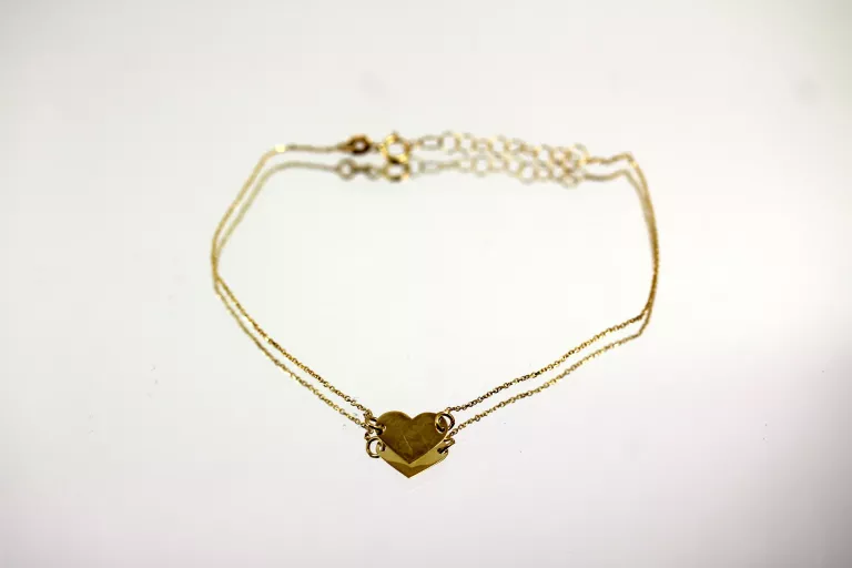 ZŁOTA BRANSOLETKA CELEBRYTKA 333 SERDUSZKO 0,55G