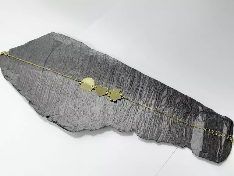 zlota-bransoletka-koniczynka-serce-100g-333-19cm-stan-11323-1